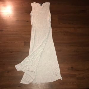 Long gray tunic top with side slits